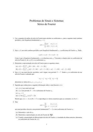 Problemas de Sinais e Sistemas SÃ©ries de Fourier