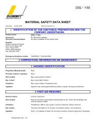 Download Summit DSL-150 Material Safety Data Sheet (MSDS)