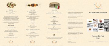 Februar bis Juni 2012 Kulinarischer Kalender - Hotel Sonne