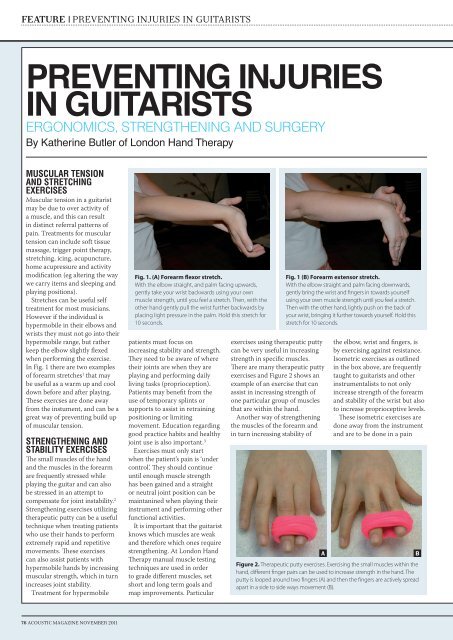 Preventing injuries in guitarists - London Hand Therapy