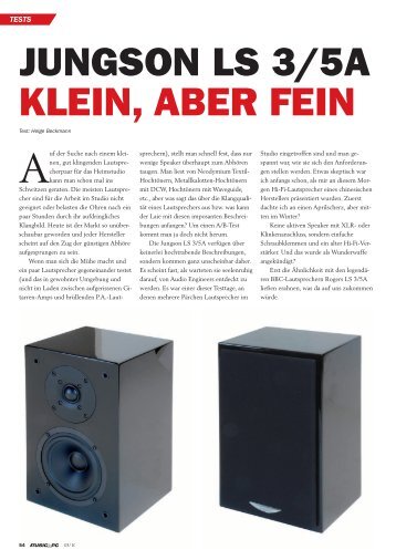 JUNGSON LS 3/5A KLEIN, ABER FEIN - Audiocation Audio Akademie