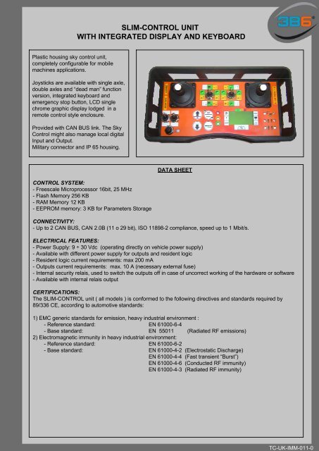 slim-control unit with integrated display and keyboard - 3b6.it