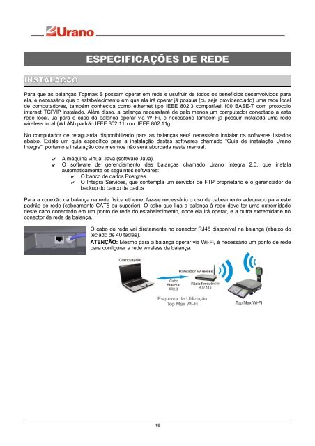 BALANÃA TOPMAX S TCP/IP - Wi-Fi - Urano