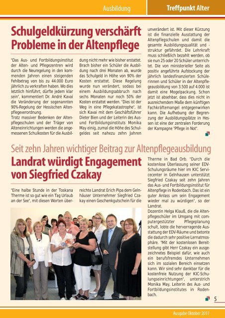 Ausgabe Oktober 2011 - Alten- und Pflegezentren des Main-Kinzig ...