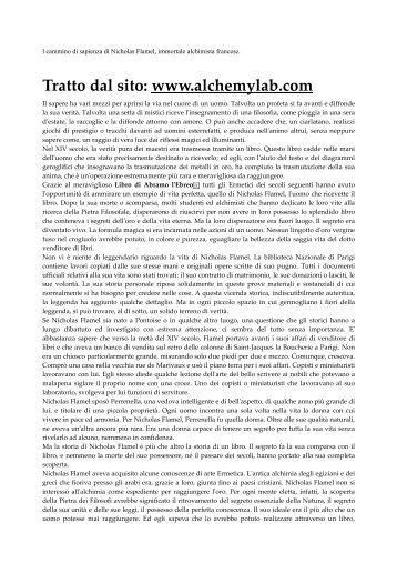 Il cammino di sapienza di Nicholas Flamel - Fuoco Sacro