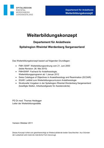 Weiterbildungskonzept - Spitalregion Rheintal Werdenberg ...