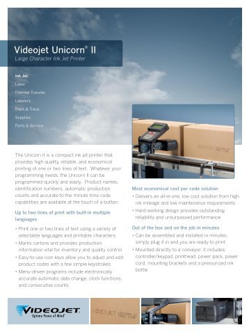 Videojet Unicorn II - Marsh Unicorn Large Character Ink Jet Printer
