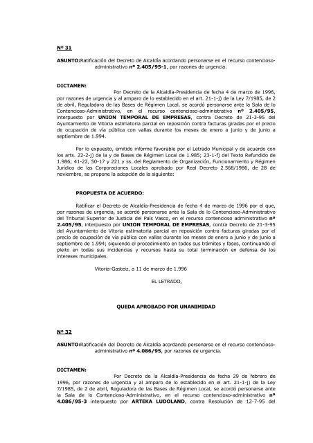 Acta - Ayuntamiento de Vitoria-Gasteiz