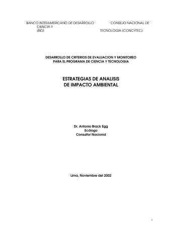 ESTRATEGIAS DE ANALISIS DE IMPACTO AMBIENTAL - CDAM