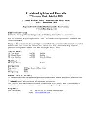 Provisional Syllabus and Timetable