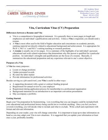 preparation of cv