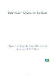 BrightStor ARCserve Backup - SupportConnect