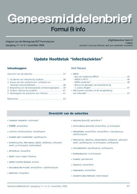 Update hoofdstuk: Infectieziekten