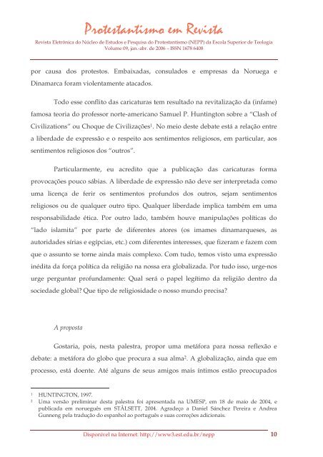 Protestantismo em Revista, volume 09 (Ano 05, n.1) - Faculdades EST