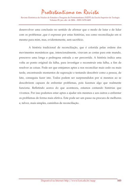 Protestantismo em Revista, volume 09 (Ano 05, n.1) - Faculdades EST