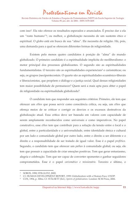 Protestantismo em Revista, volume 09 (Ano 05, n.1) - Faculdades EST