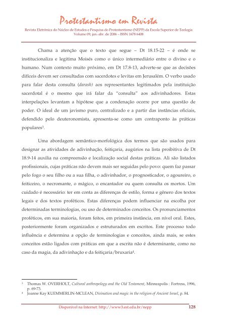 Protestantismo em Revista, volume 09 (Ano 05, n.1) - Faculdades EST