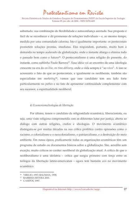 Protestantismo em Revista, volume 09 (Ano 05, n.1) - Faculdades EST