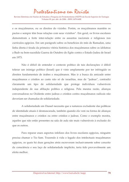 Protestantismo em Revista, volume 09 (Ano 05, n.1) - Faculdades EST