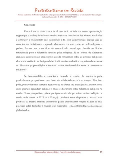 Protestantismo em Revista, volume 09 (Ano 05, n.1) - Faculdades EST