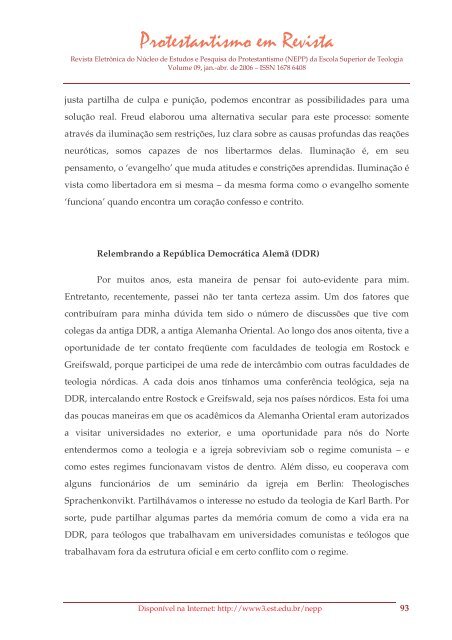 Protestantismo em Revista, volume 09 (Ano 05, n.1) - Faculdades EST