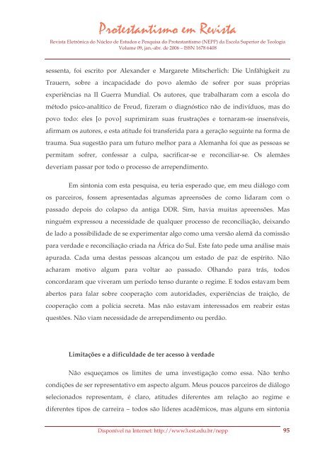 Protestantismo em Revista, volume 09 (Ano 05, n.1) - Faculdades EST