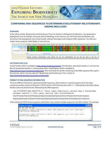 comparing dna sequences to determine evolutionary relationships ...