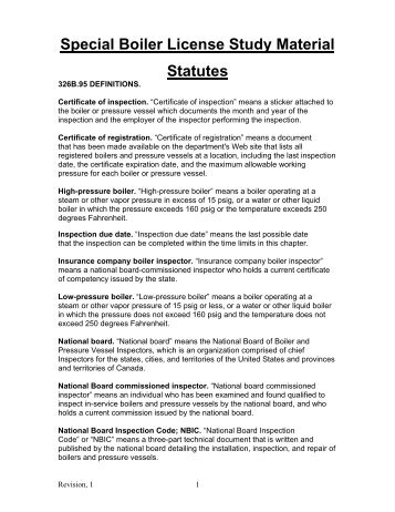 Special Boiler License Study Material Statutes - Minnesota ...