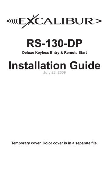 RS-130-DP Installation Guide - car alarm