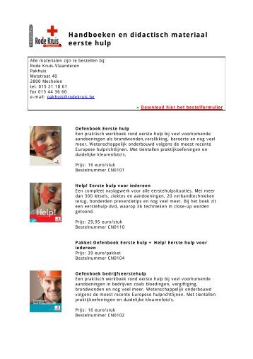 Handboeken en didactisch materiaal eerste hulp - Rode Kruis ...