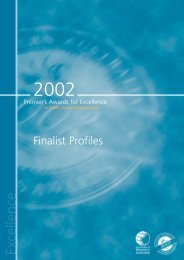 Premier's Awards Profiles 2002 - Public Sector Commission