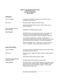 April 22, 2013 Board Minutes - Fond du Lac School District