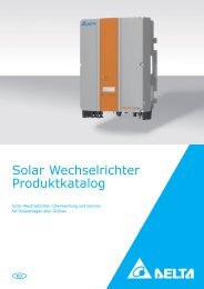 Solar Wechselrichter Produktkatalog - Delta Energy Systems