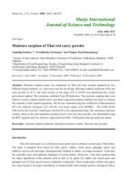 Moisture sorption of Thai red curry powder - Maejo International ...