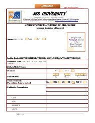 Application form - JSS University, Mysore