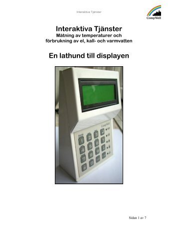 Manual Interaktiva tjÃ¤nster CompWell - Sigtunahem