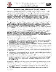 Maintenance and Testing of Fire Sprinkler Systems - Washington ...