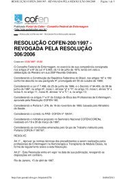 RESOLUÃÃO COFEN-200/1997 - REVOGADA PELA ... - COREN-MG