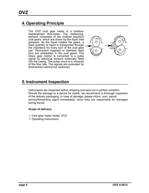 Operating Instructions for Oval Gear Flow Meter Model: OVZ - Kobold