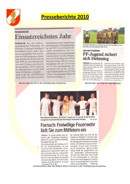 Jahresbericht der FF 2010