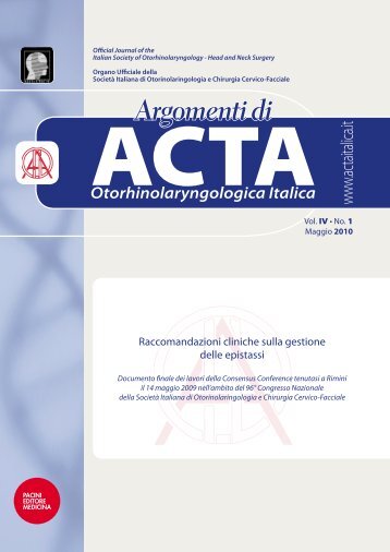 Argomenti di - Acta Otorhinolaryngologica Italica