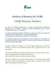 Membres d'Honneur du CIGRE CIGRE Honorary Members