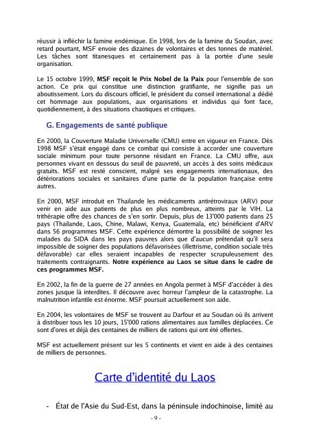 Rapport de stage - FacultÃ© de MÃ©decine