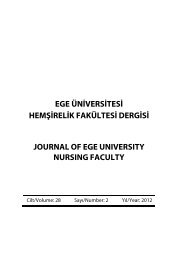 E.Ü. Hemşirelik Fakültesi Dergisi Cilt 28 - Sayı 2 - 2012