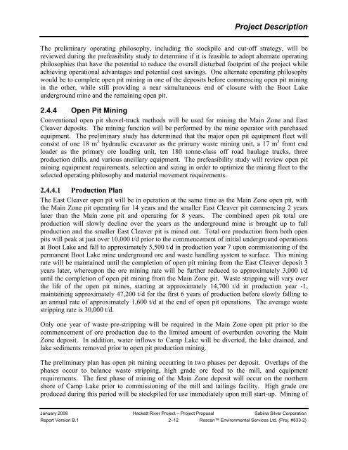 080121-08MN006-Sabina Hackett River Project Proposal ... - NIRB