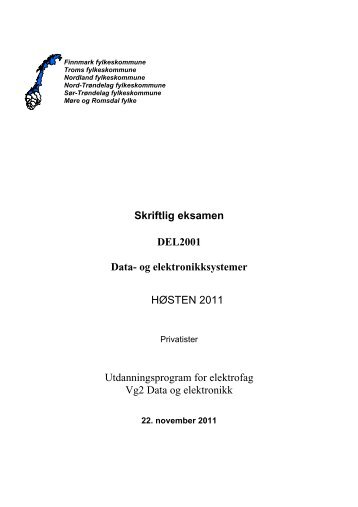 Skriftlig eksamen DEL2001 Data- og elektronikksystemer HÃƒÂ˜STEN ...