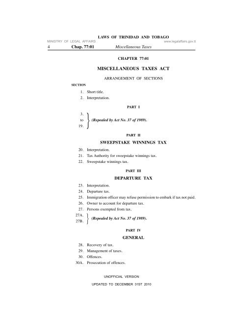 Miscellaneous Taxes Act - Intax Info