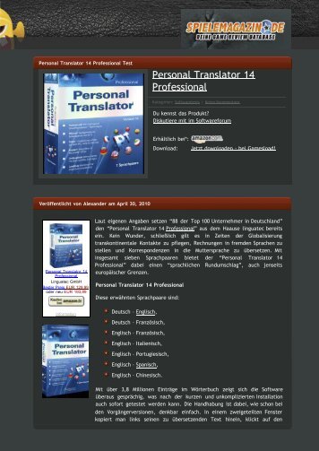 Personal Translator 14 Professional - Linguatec