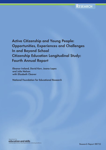 Active Citizenship and Young People: Opportunities, Experiences ...
