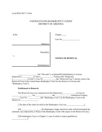 Local Rule Form 9027-1 - United States Bankruptcy Court - District ...